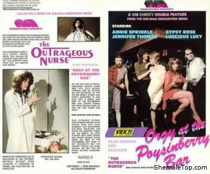 Annie Sprinkle, Jennifer Tomas, Gypsy Rose, Luscious Lucy -  She-Male Encounters 5 - Orgy At The Poysinberry Bar (SD) Metro Interactive / Vidco Entertainment [371.4 MB]