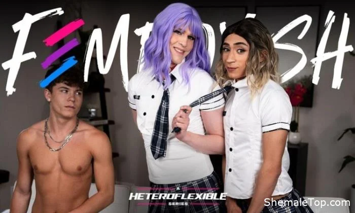 Drake Von, Ander Wolfe, Sage Roux -  Drake Von, Ander Wolfe, Sage Roux - Schoolgirl Femboy Gets Spitroasted By Bestie And BF (FullHD 1080p) AdultTime / Femboyish [733.5 MB]