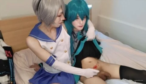 may 1s & stray3981 - Shimakaze x Miku cosplay [FullHD 1080p] 1.51 GB - Shemale Porn Video on ShemaleTop
