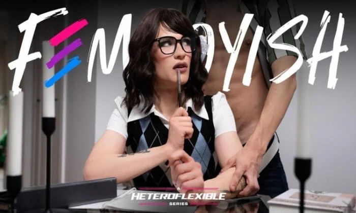Tootsy and Leo Louis - Femboy Nerd Bareback Blowjob Cumshot from AdultTime - Shemale Porn Video on ShemaleTop